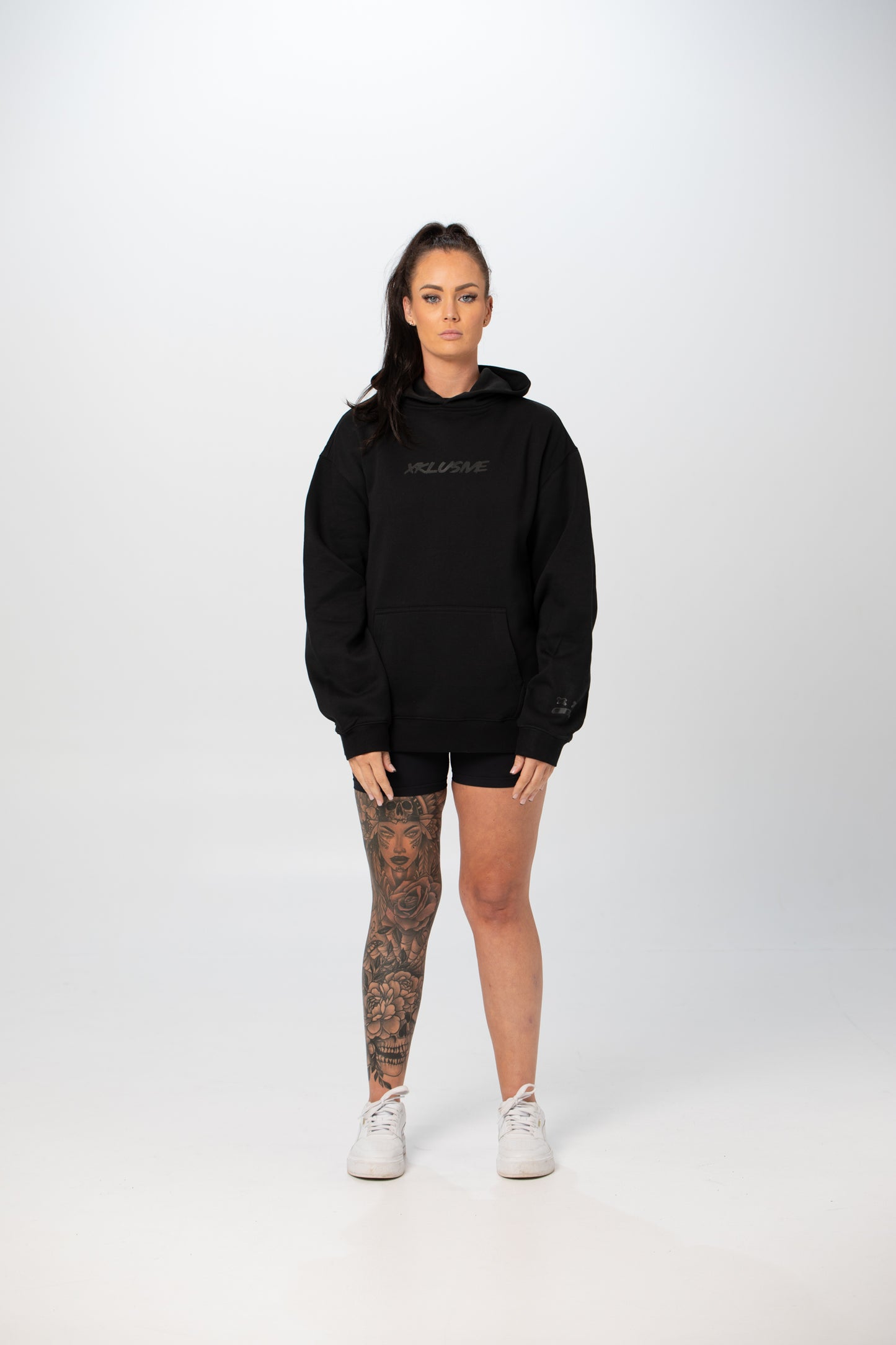 X Split Black Hoodie