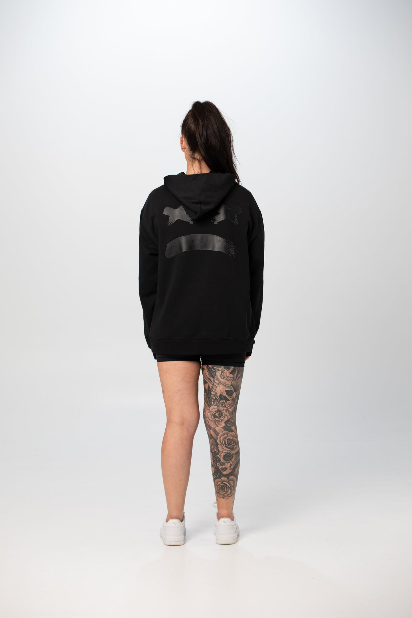 X Split Black Hoodie