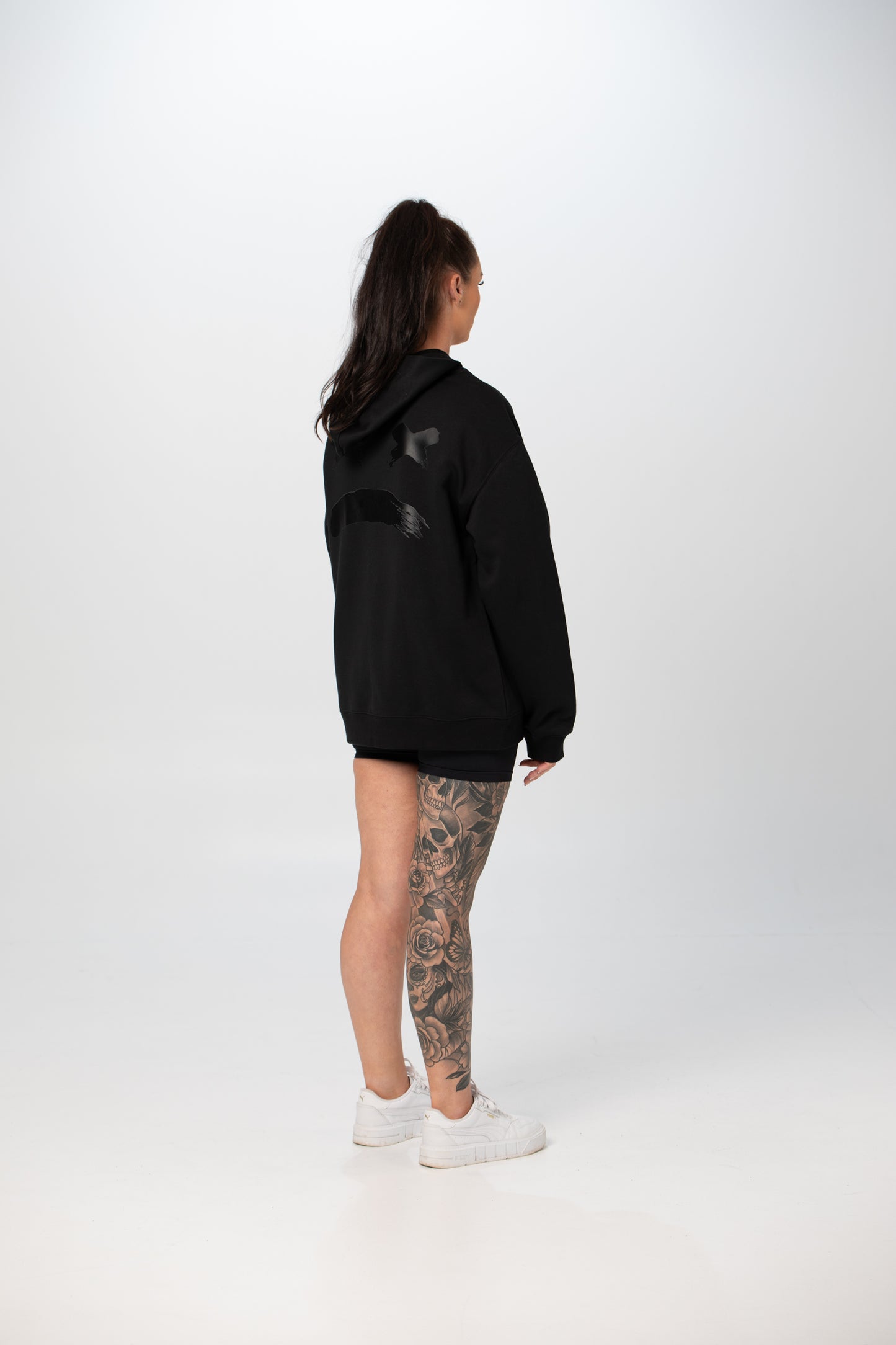 X Split Black Hoodie
