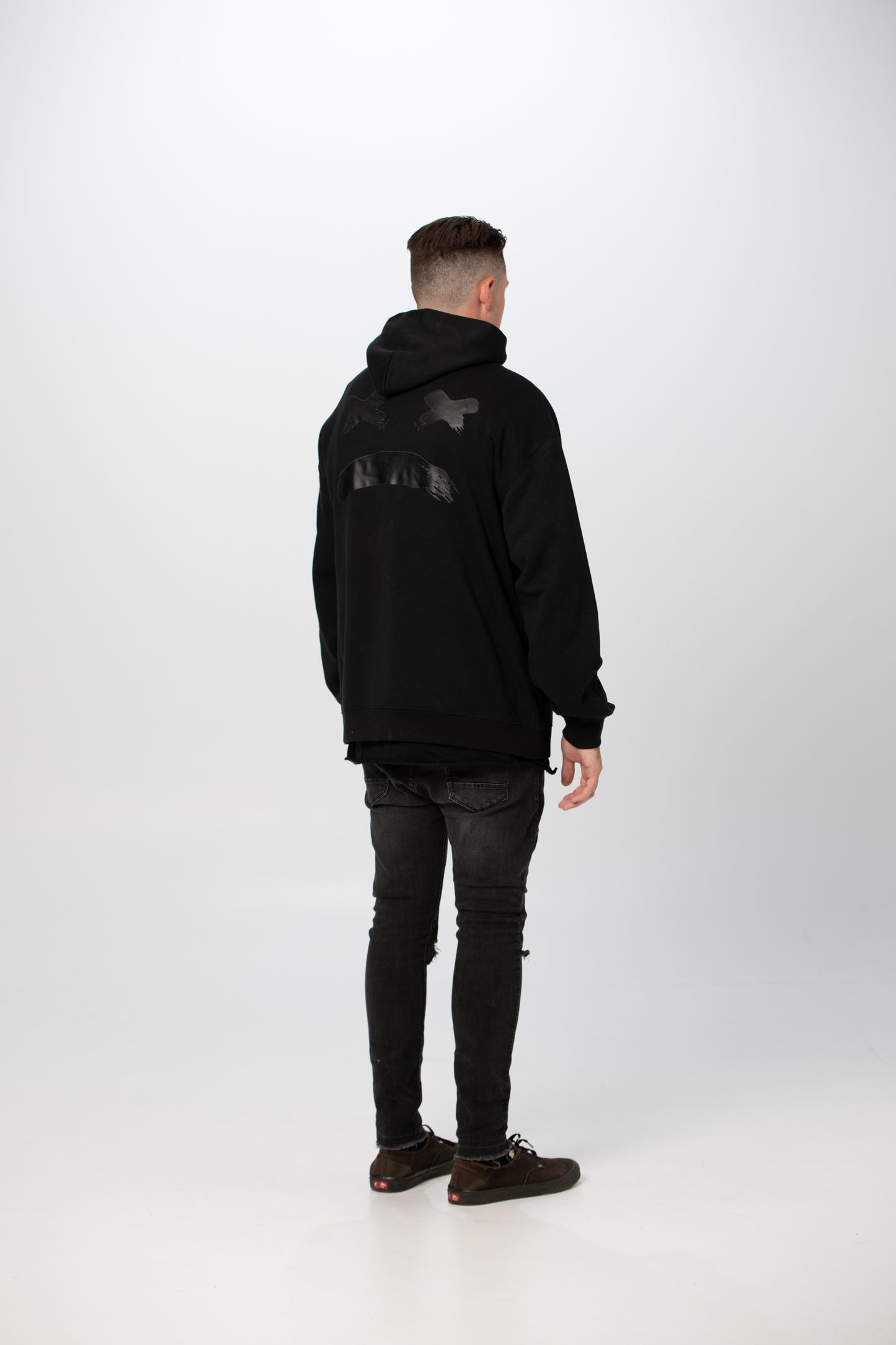 X Split Black Hoodie