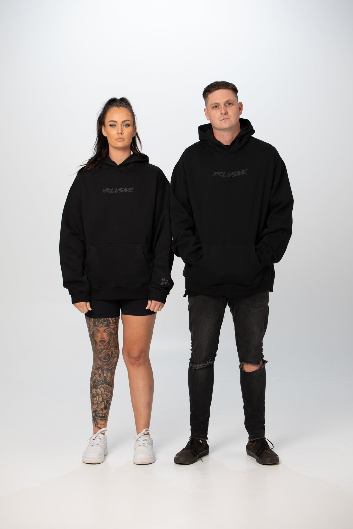 X Split Black Hoodie