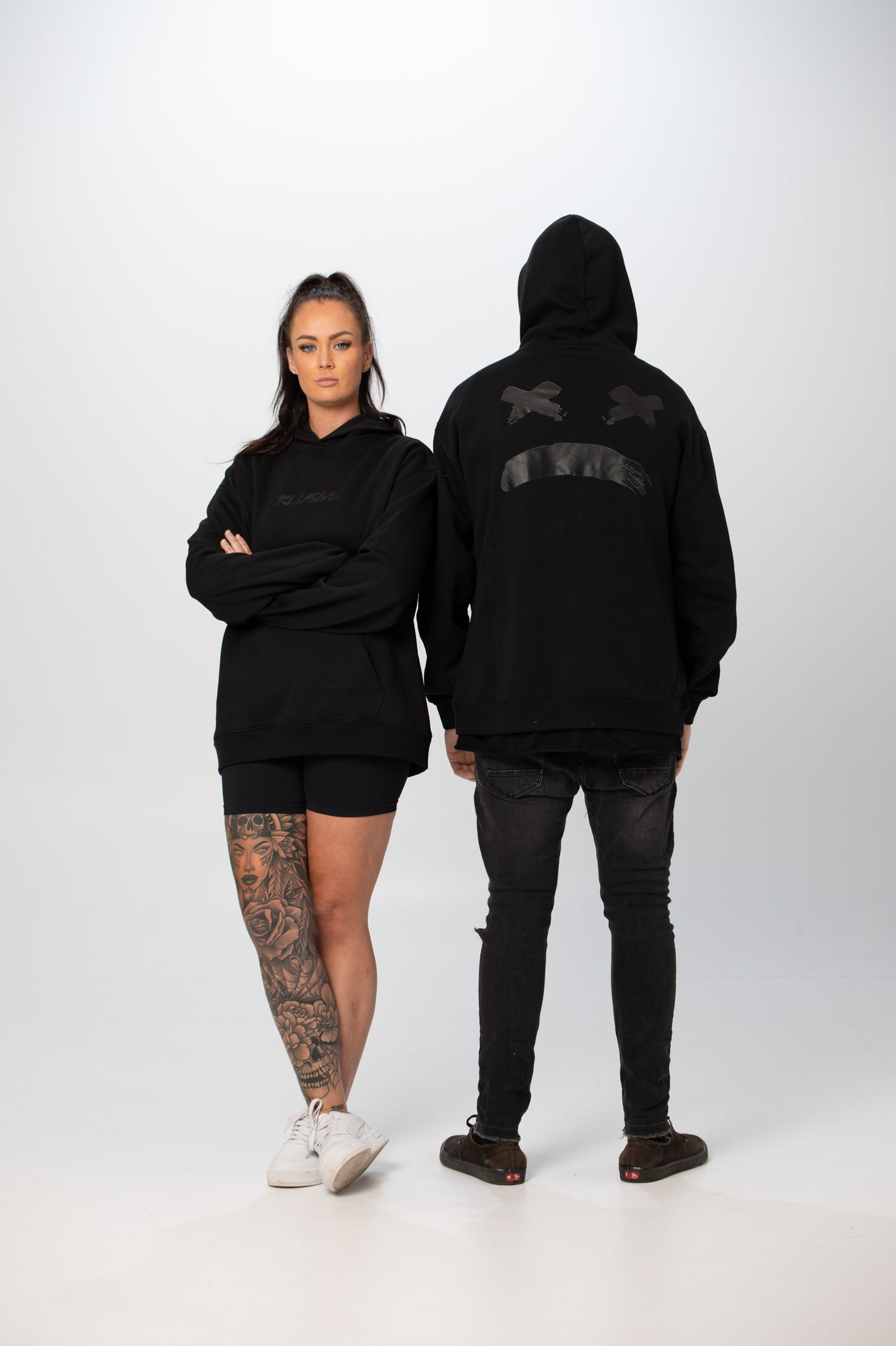 X Split Black Hoodie